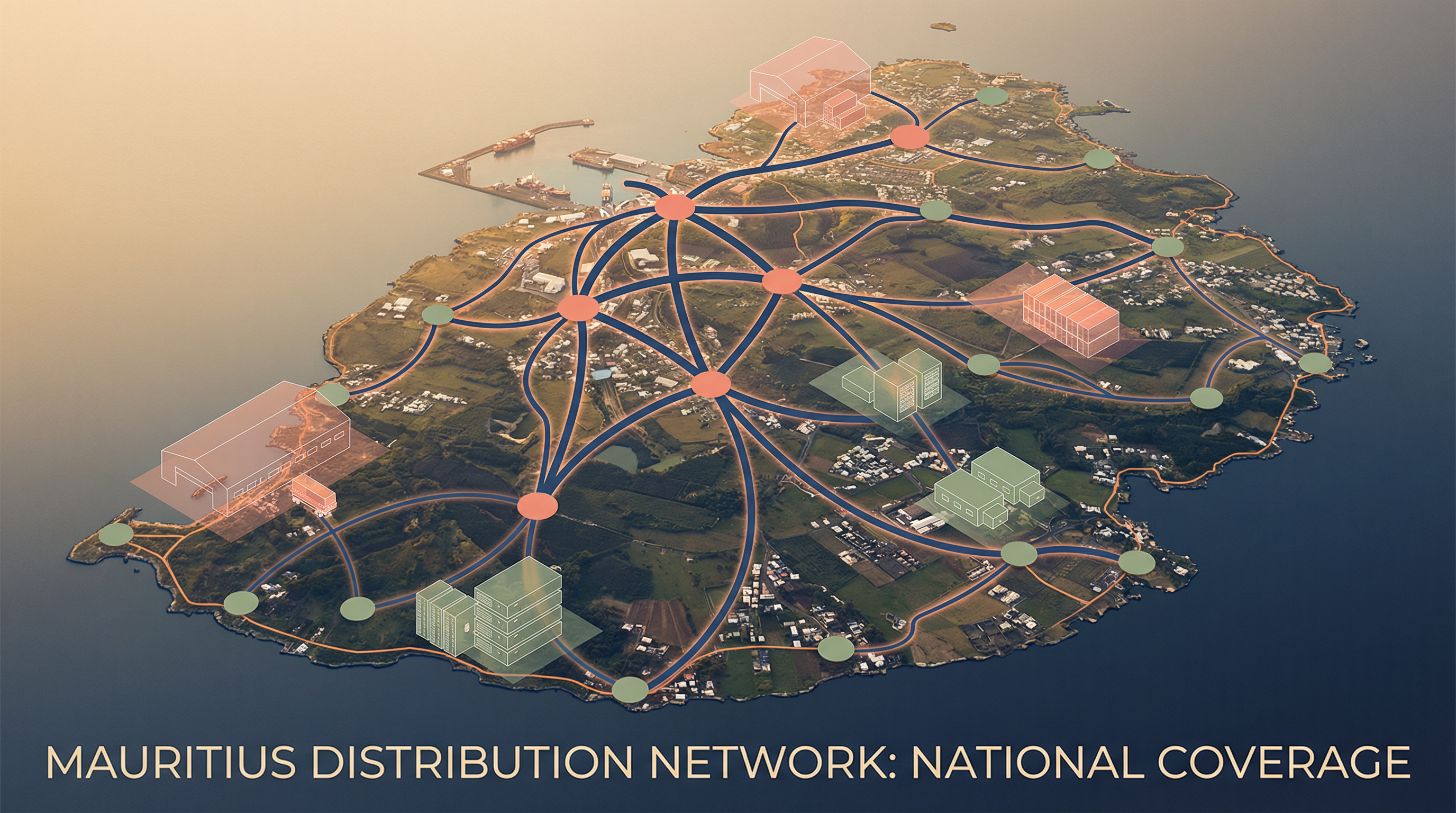 Distribution network across Mauritius